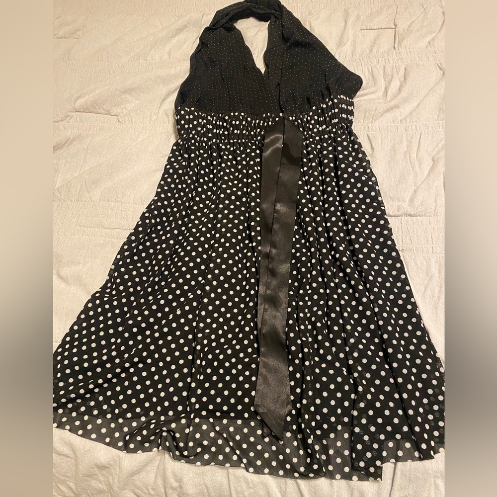 Guess XS black and polka dot dress.